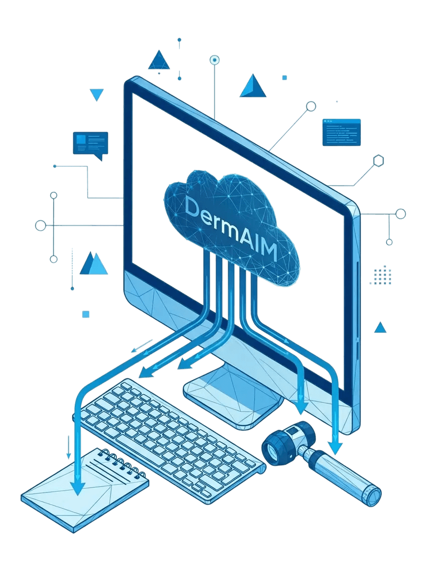DermAIM cloud-based AI engine visualization